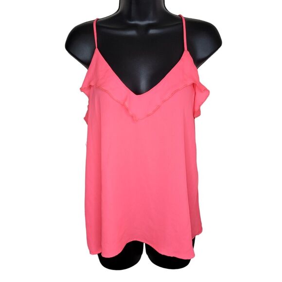 Lily White Nwt Hot Pink Ruffle Swing Camisole Tank Top Size Small - Picture 1 of 5